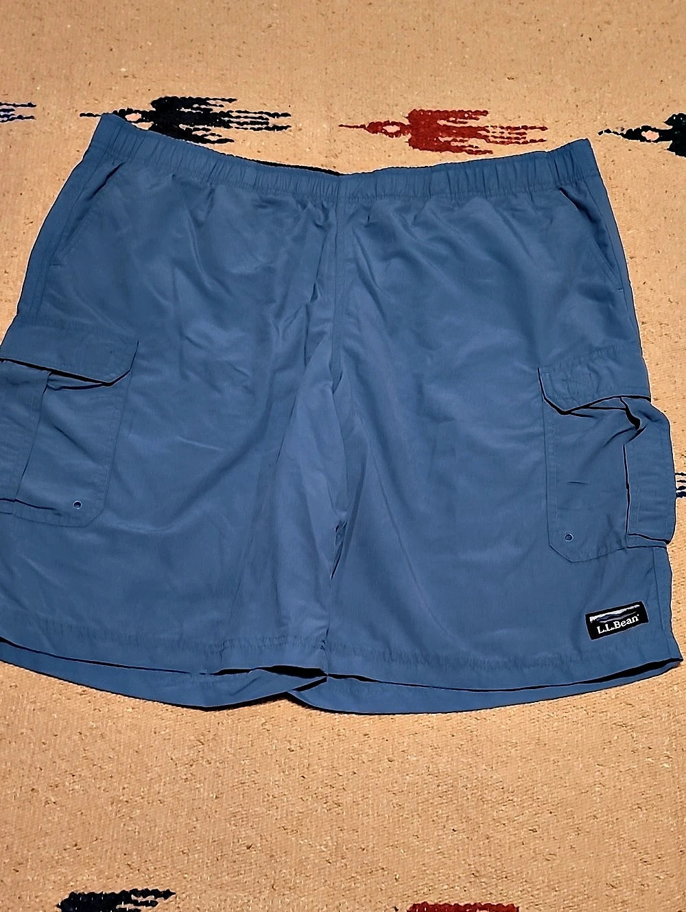 L.L.Bean Mens Classic Supplex Sport Cargo Activewear Swim Trunks